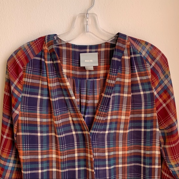 Anthropologie Maeve sheer plaid top - Picture 8 of 10